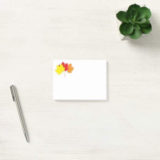 Drie esdoornbladeren post-it® notes (Kantoor)