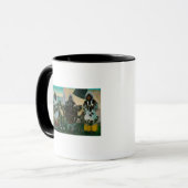 Drie Eskimo Beauties en Sled ReindeerState Mok (Voorkant links)