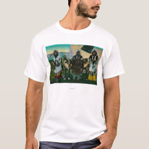 Drie Eskimo Beauties en Sled ReindeerState T-shirt