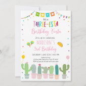 Drie-esta Fiesta Cactus 3e verjaardag Kaart (Voorkant)