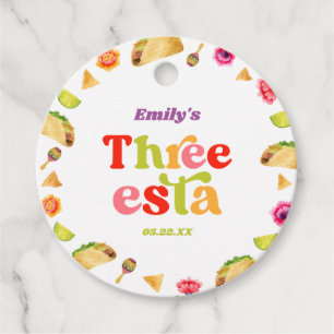 Drie Esta Fiesta Taco Dinsdag 3e Verjaardagsfeest Bedankjes Labels
