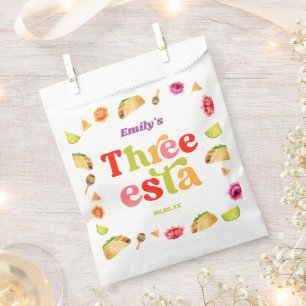 Drie Esta Fiesta Taco Dinsdag 3e Verjaardagsfeest Bedankzakje