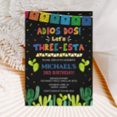 Drie Esta Verjaardagsuitnodiging | Fiesta 3e Uitno Kaart
