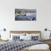 Drie F-16-strijders tegen valken vliegen in format Canvas Afdruk (Insitu (Slaapkamer))
