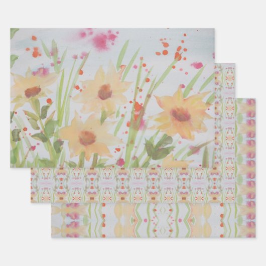 Drie Fancy papierbladen Inpakpapier Vel (Set)