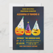 Drie feestelijke Jack O' Lanterns Halloween Verjaa Kaart (Voorkant)