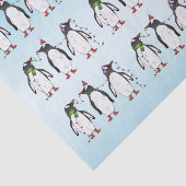 Drie feestelijke kerstpinguïns Illustratie Tissuepapier (Detail)