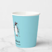 Drie feestelijke kerstpinguïns met aangepaste teks papieren bekers (Links)