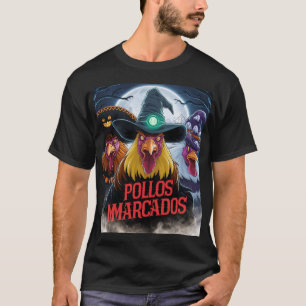 Drie felle en kleurrijke haan krijgers, elk t-shirt