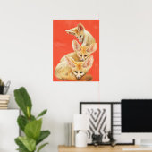 Drie Fennec Fox Kits Poster (Thuiskantoor)