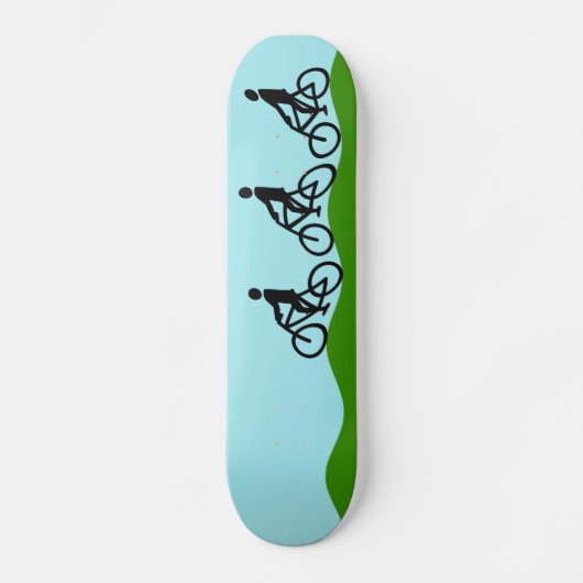 Drie fietsers skateboard (Voorkant)