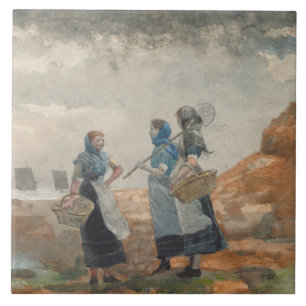 Drie Fisher Girls (bij Tynemouth, Northumberland) Tegeltje