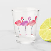 Drie Flamingos Shot Glas (Voorkant)