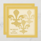 Drie Fleur de Lis Golden Impressions Kaart (Voorkant / Achterkant)