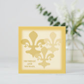 Drie Fleur de Lis Golden Impressions Kaart (Staand voorkant)