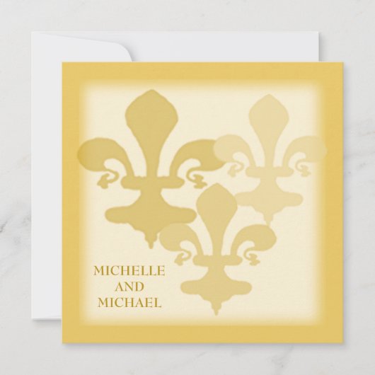 Drie Fleur de Lis Golden Impressions Kaart (Voorkant)