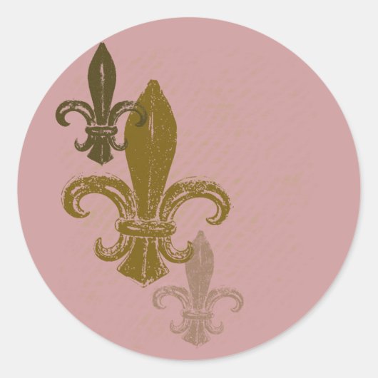Drie Fleur De Lis Ronde Sticker (Voorkant)