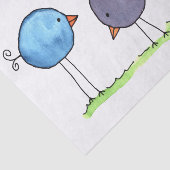 Drie flitsende Waterverf vogels Tissuepapier (Detail)