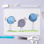 Drie flitsende Waterverf vogels Tissuepapier (Craft)