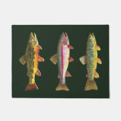 Drie forel-decor deurmat (Voorkant)