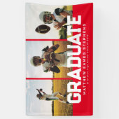 Drie foto afstuderen vettig rood afstuderen spandoek (Verticaal)