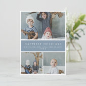 Drie foto-collage Aangepaste kleuren/Tekst Feestdagenkaart (Staand voorkant)