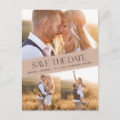 Drie Foto Collage Boho Wedding Save the Date Aankondigingskaart (Voorkant)