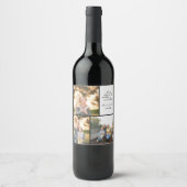 Drie Foto Collage Bruiloft Custom Wijn Etiket (Voorkant)