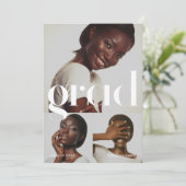 Drie foto collage Zwart Witte Afstudeerfeest Kaart (Staand voorkant)