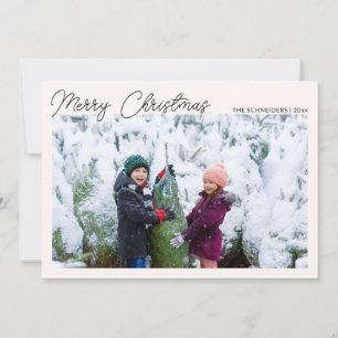 Drie foto collage Zwarte Script Prettig Kerstfeest Feestdagenkaart