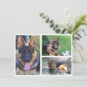 Drie foto- en naamkaart bedankkaart