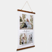 Drie foto-galerij Elegant Script Couple Tapestry Hangend Wandkleed (Gebogen)