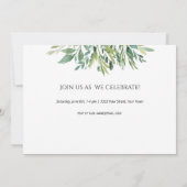 Drie Foto Greenery Graduy Party Uitnodiging (Achterkant)