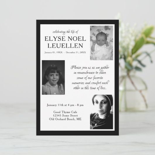 drie foto - herdenkingskaarten programma (Staand voorkant)