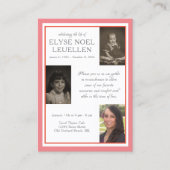 drie foto - herdenkingskaarten visitekaartje (Voorkant)