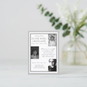 drie foto - herdenkingskaarten visitekaartje (Staand voorkant)