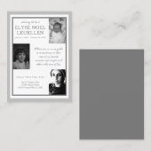 drie foto - herdenkingskaarten visitekaartje (Voorkant / Achterkant)