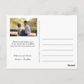 Drie-foto kalligrafie script dank u | briefkaart (Achterkant)