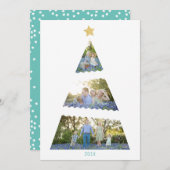 Drie foto Kerstboom Moderne vakantie Kaart (Voorkant / Achterkant)