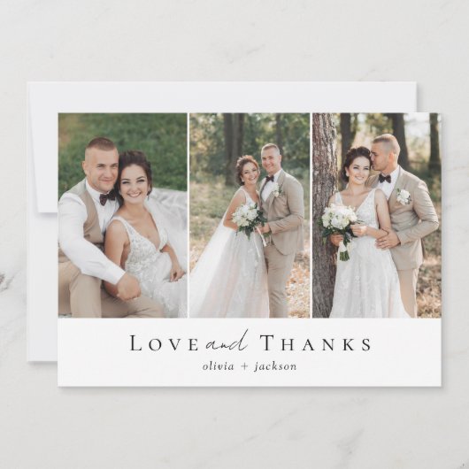 Drie foto liefde en Bedankt bruiloft (Voorkant)