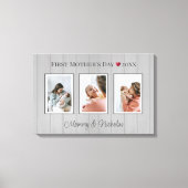 Drie fotocollage eerste Moederdag Canvas Afdruk (Voorkant)