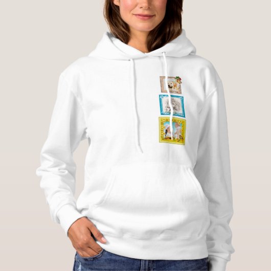 Drie fotocollage hoodie (Voorkant)