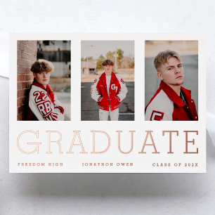 DRIE Fotoframes ROOS GOLD AFSTUDEREN aankondiging