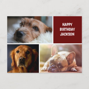 Drie foto's Collage Custom Birthday Briefkaart