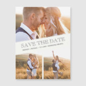 Drie foto's Collage Modern Wedding Save the Dates (Voorkant)