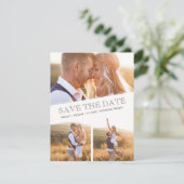 Drie foto's Collage Modern Wedding Save the Dates Aankondiging (Staand voorkant)