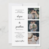 Drie foto's | Eenvoudige en moderne huwelijksuitno Kaart (Voorkant)