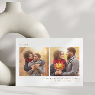 Drie foto's Eenvoudige typografie Minimalistische Save The Date