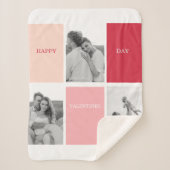 Drie foto's | Fijne Valentijnsdag Sherpa Deken (Voorkant)