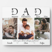 Drie foto's gelukkig Vaders dag wit modern Fotoplaat (Voorkant)